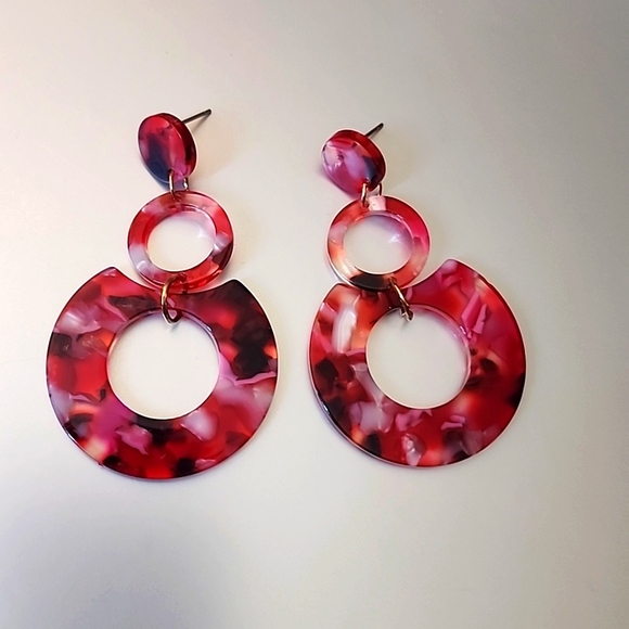 Fashion Jewelry Jewelry - Acrylic Geometric  cut out Sparkle Earrings Stud